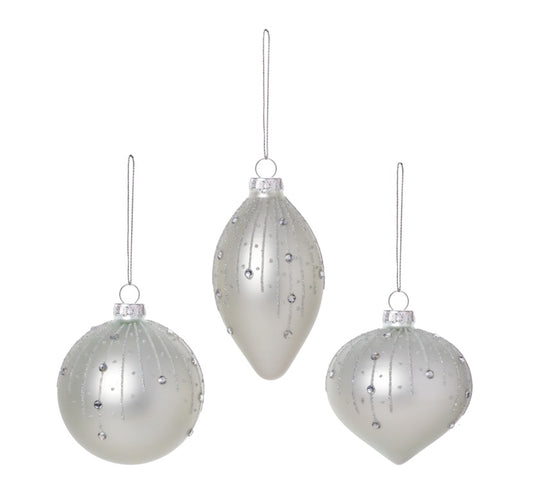 Premier Silver Matt Bead Bauble