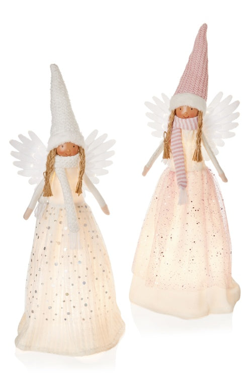 Premier Pink or White Angels Fibre Optic Wings