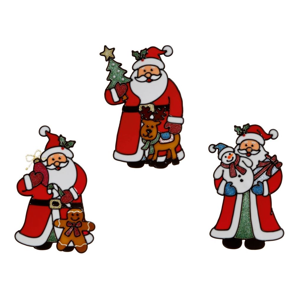 Premier Long Coat Santa Window Clings