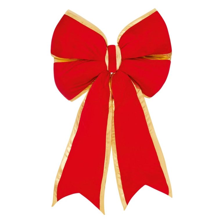 Premier Red Velour Bow With Gold Edge