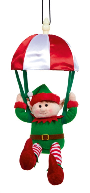 Premier Animated Musical Kicking Leg Parachuting Elf