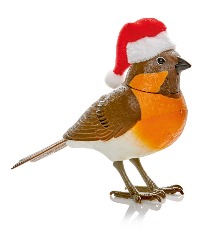 Premier Animated Robin With Santa Hat