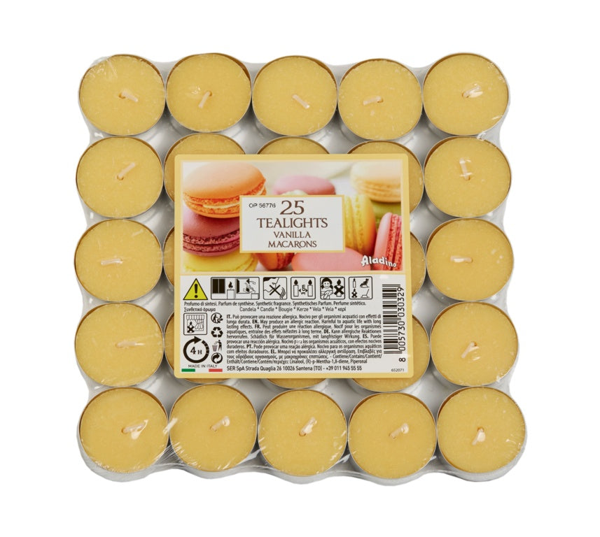 Aladino 4 Hour Tealights Pack 25