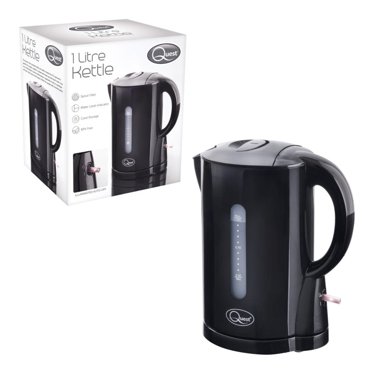 Hervidor de agua Quest 1L negro