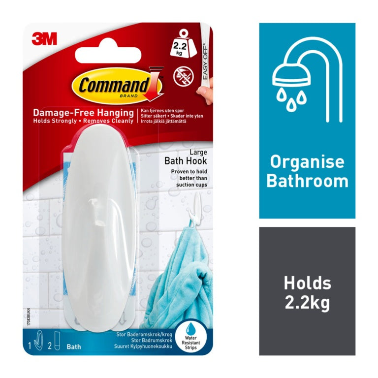 Gancho de diseño grande para baño Command™