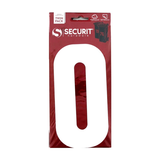 Securit White Self Adhesive Wheelie Bin Numbers Pack 2