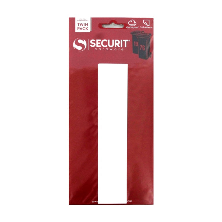 Securit White Self Adhesive Wheelie Bin Numbers Pack 2