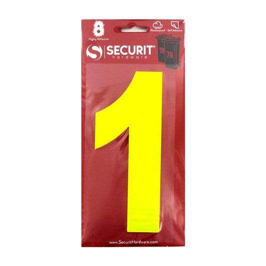 Securit Hi Vis - Papelera autoadhesiva con ruedas, números n.º 1