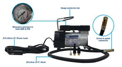 Streetwize Metal Air Compressor Tornado 12v