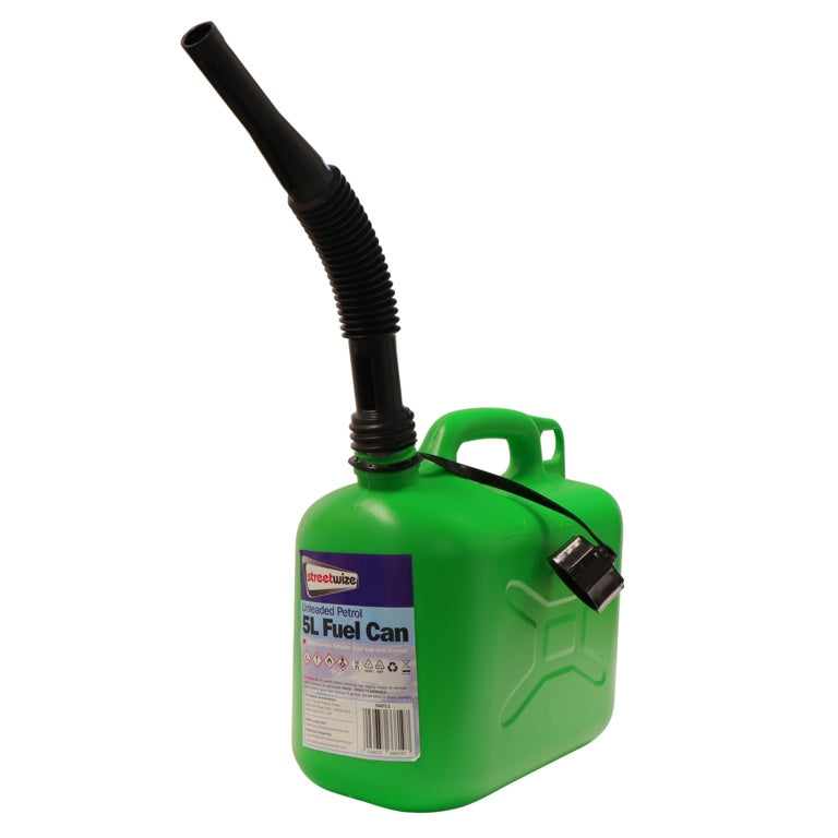 Streetwize Unleaded Fuel Can Green 5L