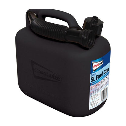 Streetwize Diesel Fuel Can Black 5L