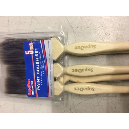 SupaDec Maple Handle Paint Brush Set - Pack of 5