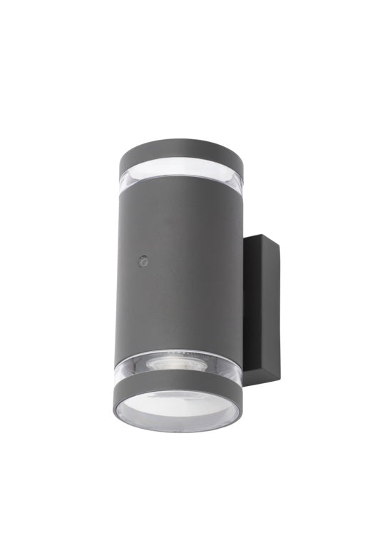 Zinc Lens Wall 2 Light With Photocell