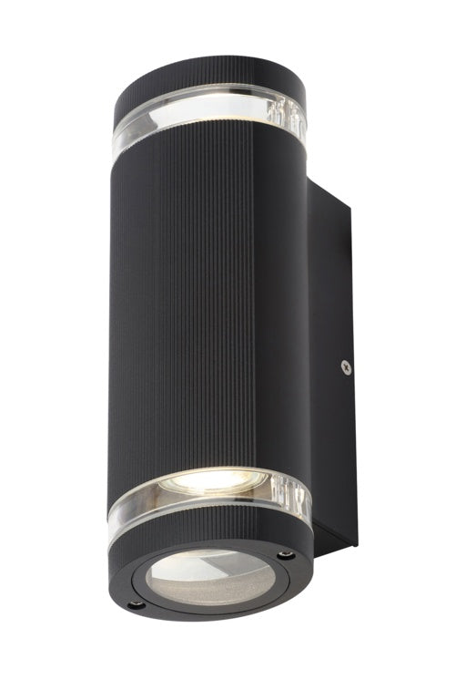 Zinc Helix 2 LED Aluminium GU10 Up/Down Wall Light