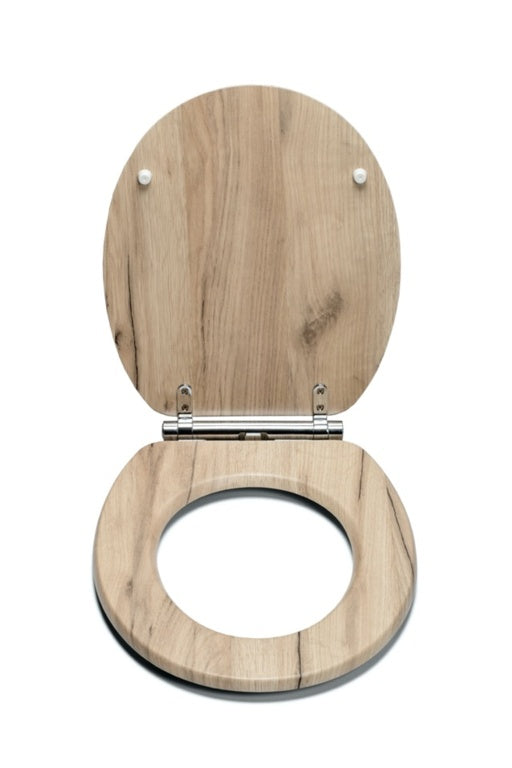 Croydex Grey Oak Flexi Fix Toilet Seat