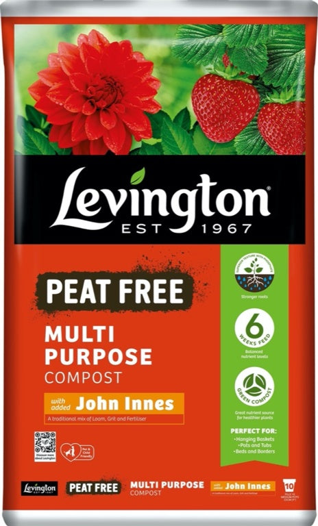 Abono multiusos sin turba Levington con John Innes