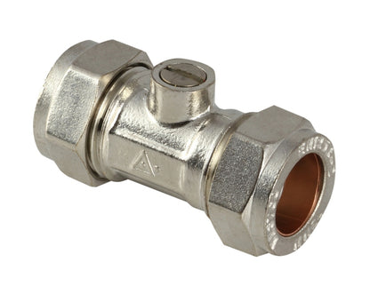 Securplumb Chrome Plated Isolating Valve 15mm Pack 10
