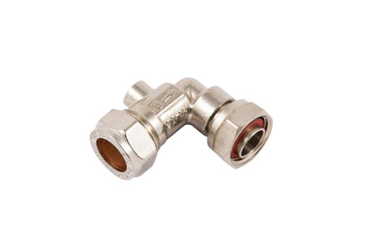 Securplumb Angled Chrome Plated Service Valve 15 x 1/2