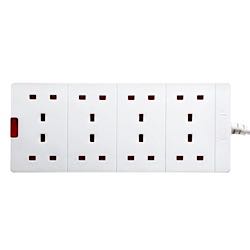 Rallonge blanche Masterplug 8 gangs 2 m 13 A