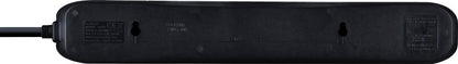 Masterplug 6 Gang Black Extension Lead With 2m Cable
