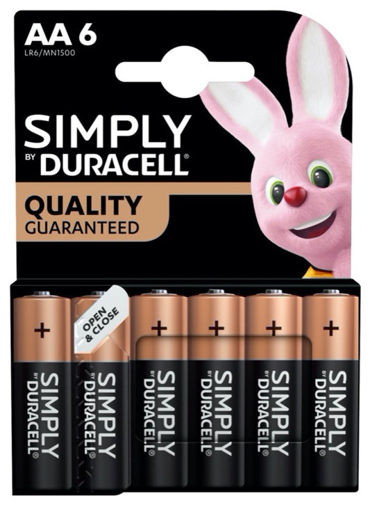 Duracell Simply Batteries AA Pack 6