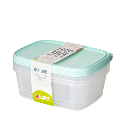 Wham Everyday Clear Food Boxes Set 3 2L