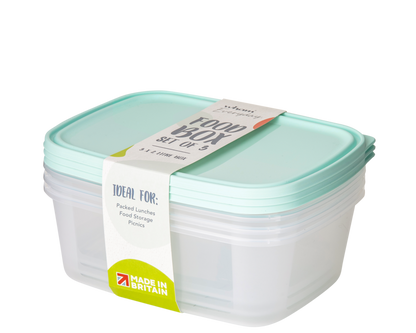 Wham Everyday Clear Food Boxes Set 3 2L