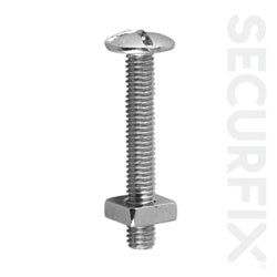 Securfix Trade Pack Roof Bolt Zinc Plated M6X40mm