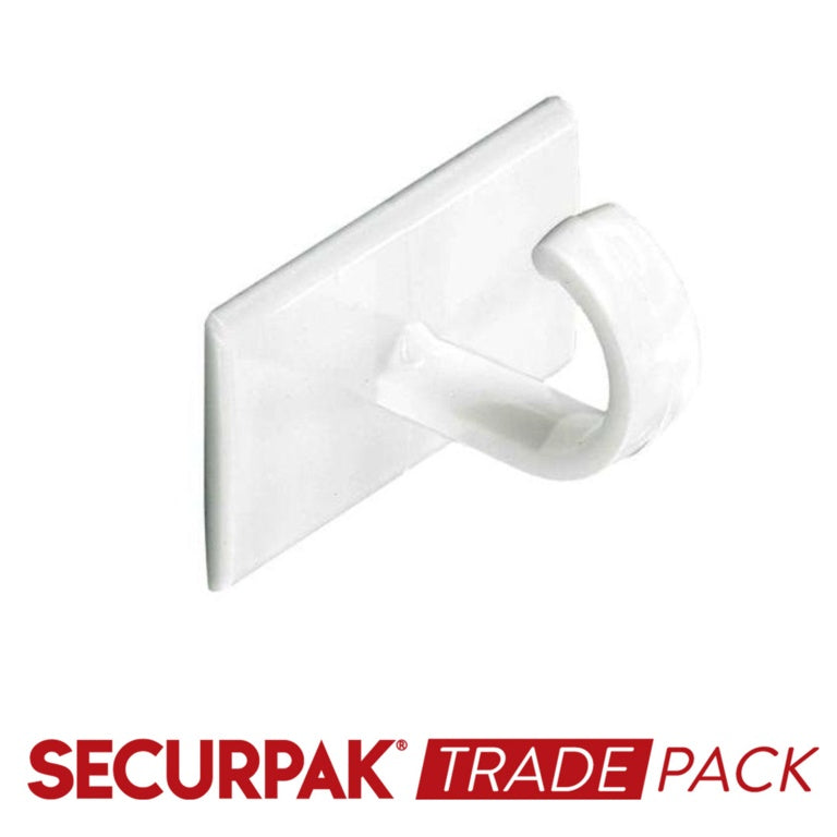 Securpak Trade Pack Crochet à tasse autocollant blanc