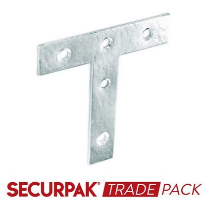 Securpak Tee Plate Zinc Plated 75mm 5 Pack