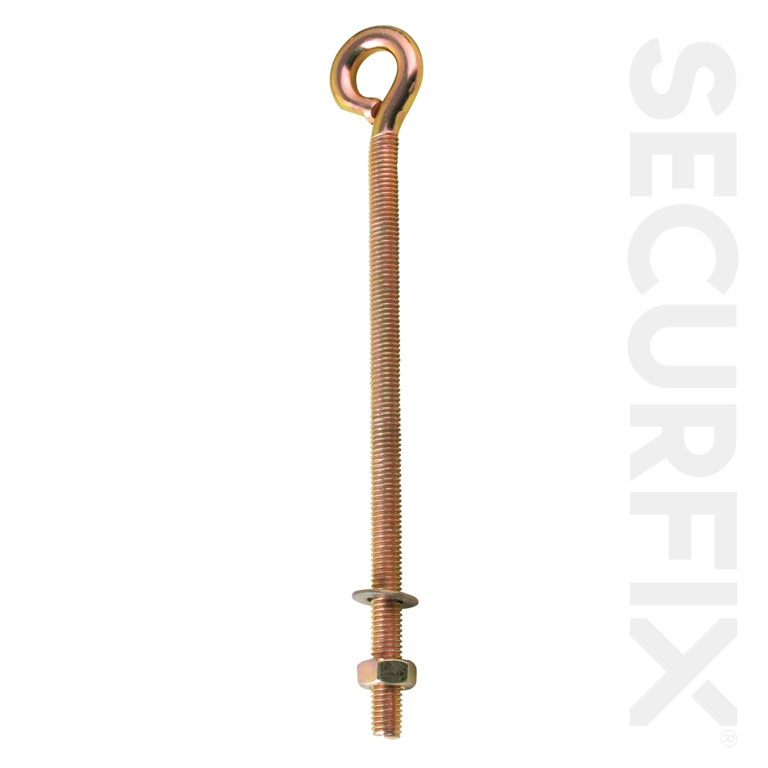 Securfix Trade Pack Boulon à Oeil Plaqué Zinc M8X150mm Paquet de 5