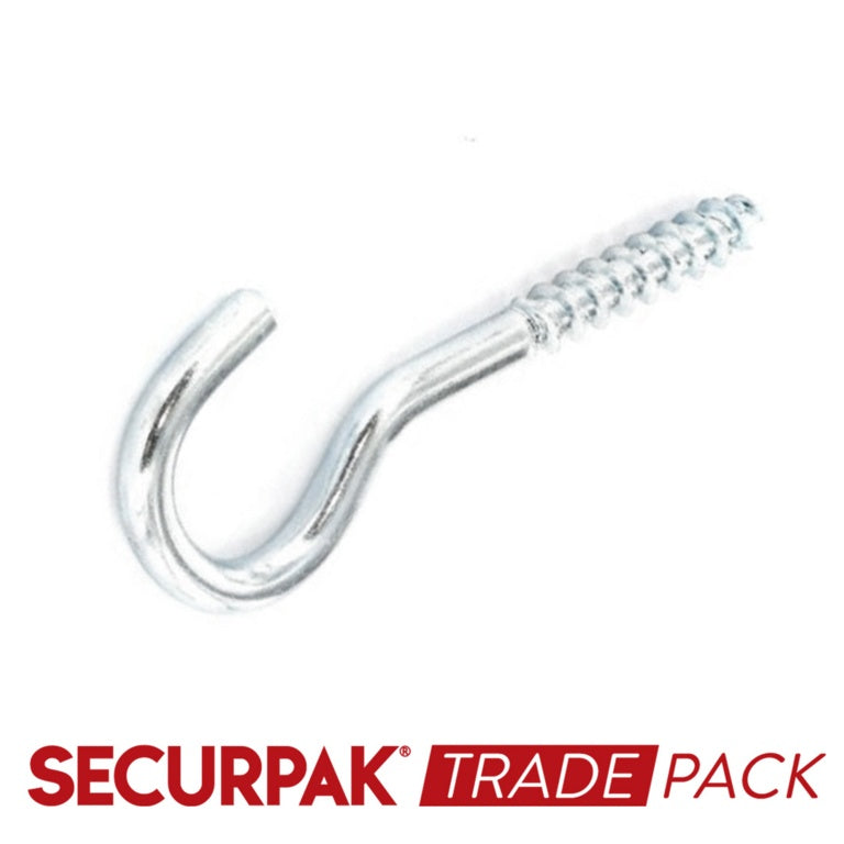 Securpak Trade Pack Screw Hook Zinc Plated 100mmx18