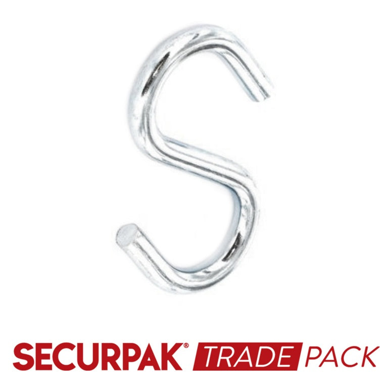 Securpak Steel S Hooks Zinc Plated 38mm