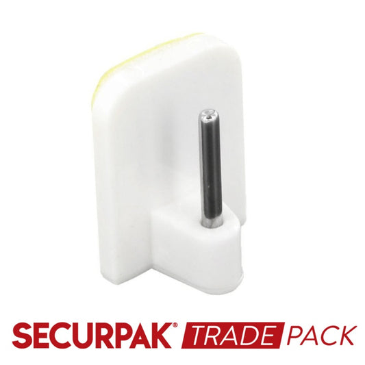 Securpak Self Adhsv Curtain Rod Hook White