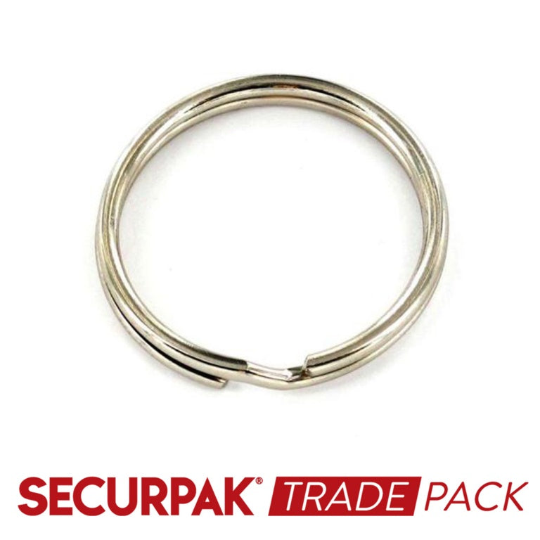 Securpak Trade Pack Steel Split Key Ring Zinc Plated 19mm