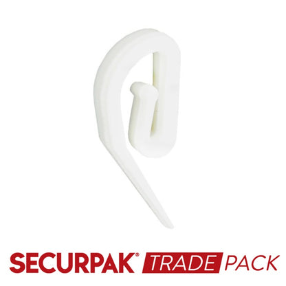 Securpak Curtain Hook Plastic White 300 Pack