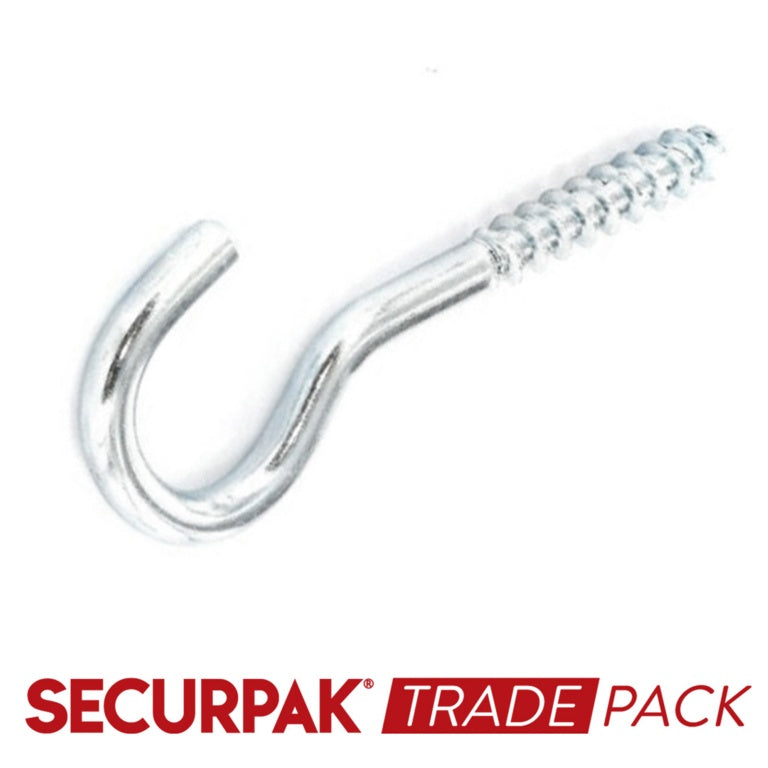 Securpak Trade Pack Screw Hook Zinc Plated 55mmx8