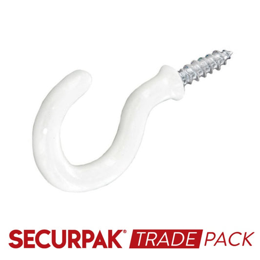 Securpak Trade Pack Cup Hook White 38mm