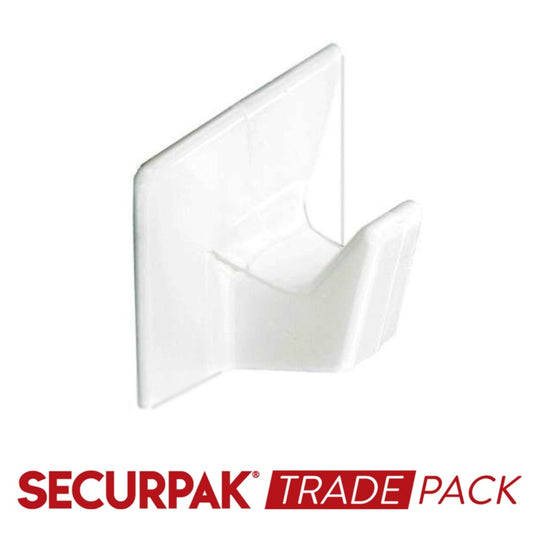 Securpak Trade Pack Self Adhesive Hook White M