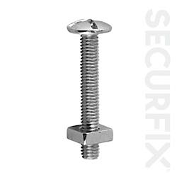 Securfix Trade Pack Boulon de Toit Plaqué Zinc M6X25mm Paquet de 50 