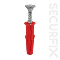Securfix General Purpose Red Plugs With Screws
