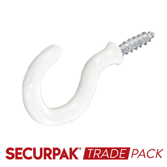 Securpak Trade Pack Cup Hook White 32mm