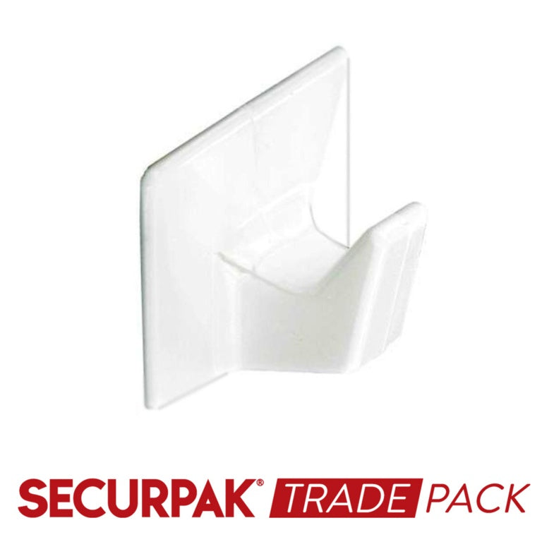Securpak Trade Pack Self Adhesive Hook White S