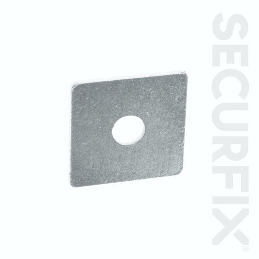 Securfix Trade Pack Rondelle Carrée Plaqué Zinc 50X50mm