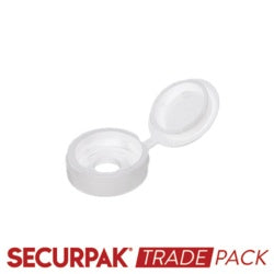 Securpak Fold Over Screw Caps White