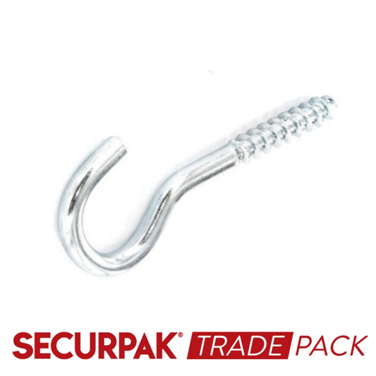 Securpak Trade Pack Screw Hook Zinc Plated 80mmx12