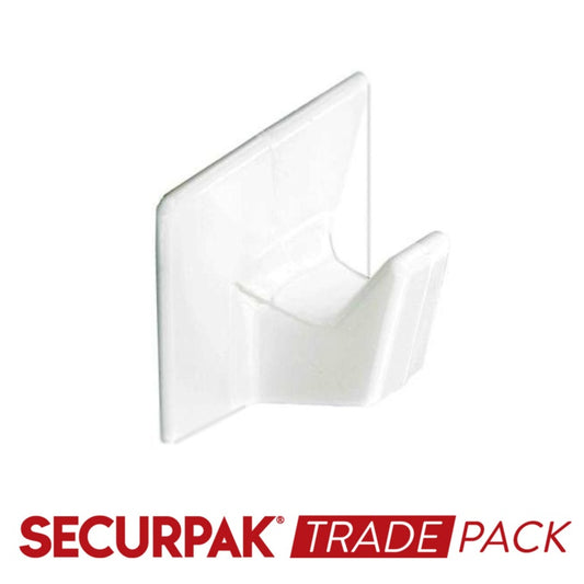 Securpak Trade Pack Self Adhesive Hook White L