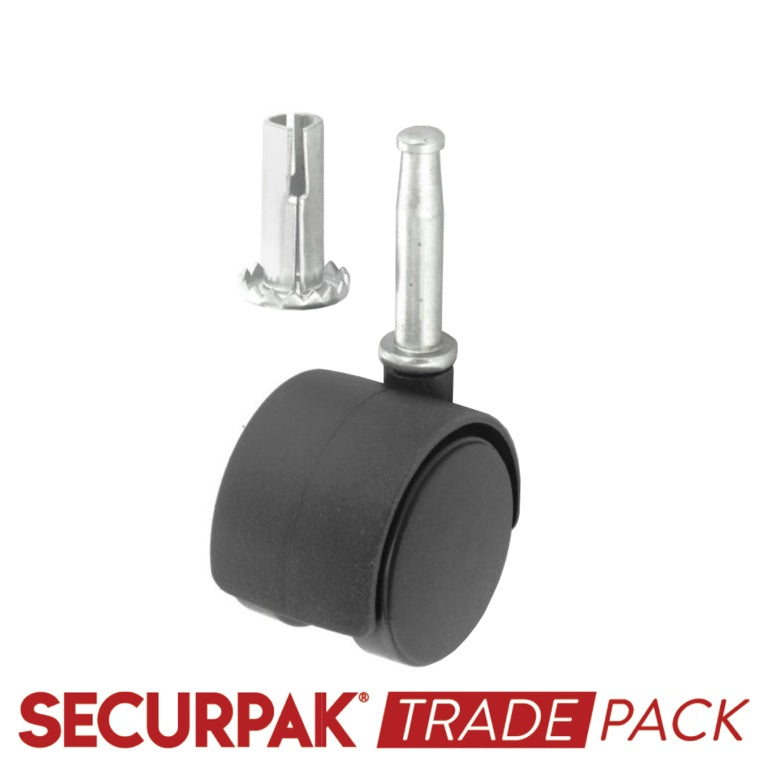 Securpak Trade Pack Roulettes Jumelles Tige 40 mm Lot de 2