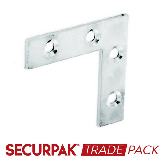 Securpak Trade Pack Corner Plate Zinc Plated 75mm
