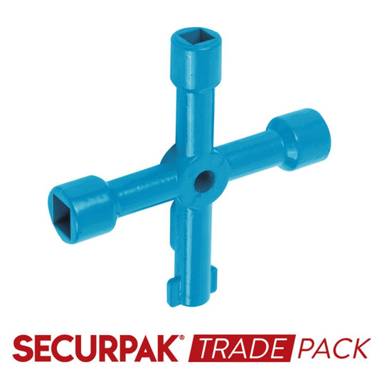 Securpak Trade Pack Llave utilitaria de 4 vías de plástico